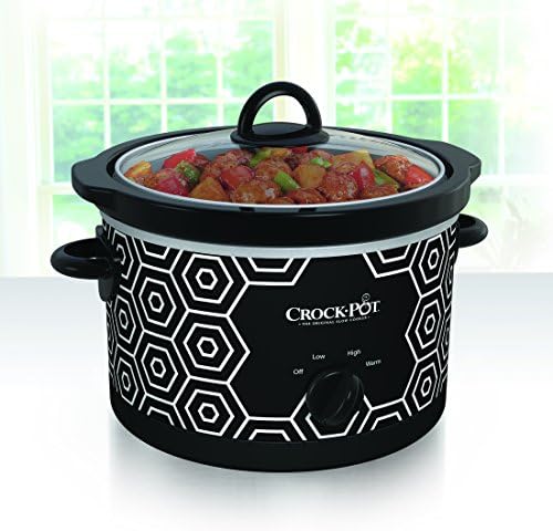 Crock-Pot 4.5 Quart Portable Slow Cooker – Black & White FEPP