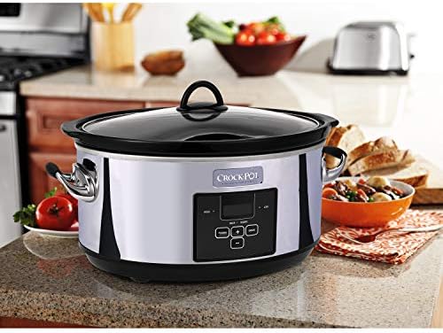 Crock-Pot 7 Quart Programmable Slow Cooker – Polished Platinum 3PVK