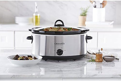 Crock-Pot 7 Quart Oval Manual Slow Cooker – Stainless Steel IHKT