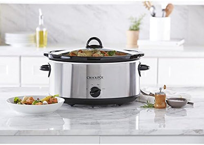Crock-Pot 7 Quart Oval Manual Slow Cooker – Stainless Steel IHKT