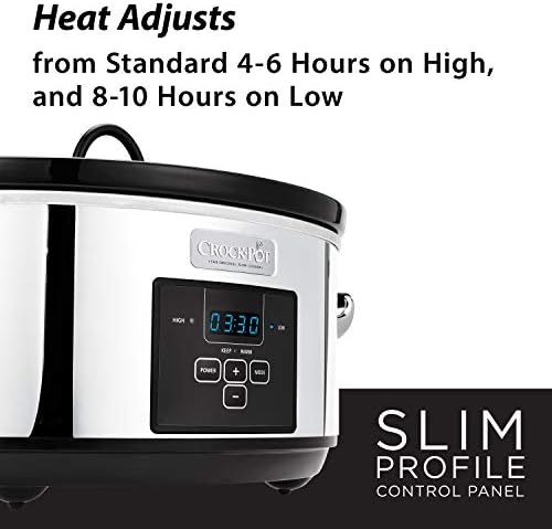 Crock-Pot 7 Quart Programmable Slow Cooker – Polished Platinum 3PVK