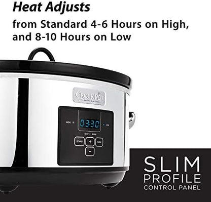 Crock-Pot 7 Quart Programmable Slow Cooker – Polished Platinum 3PVK