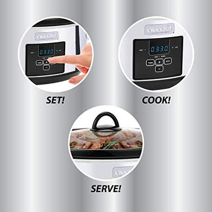 Crock-Pot 7 Quart Programmable Slow Cooker – Polished Platinum 3PVK