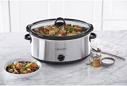 Crock-Pot 7 Quart Oval Manual Slow Cooker – Stainless Steel IHKT