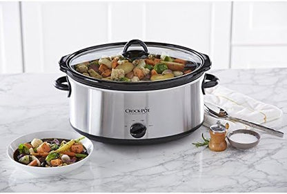 Crock-Pot 7 Quart Oval Manual Slow Cooker – Stainless Steel IHKT