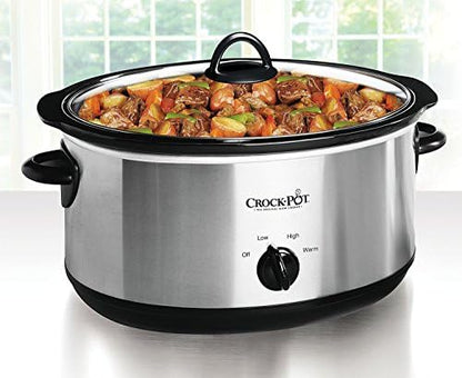 Crock-Pot 7 Quart Oval Manual Slow Cooker – Stainless Steel IHKT