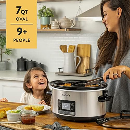 Crock-Pot 7 Quart Portable Programmable Slow Cooker with Timer WWM5