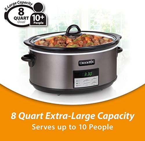 Crock-Pot 8 Quart Programmable Slow Cooker with Auto Warm PL1D
