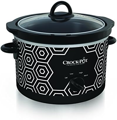 Crock-Pot 4.5 Quart Portable Slow Cooker – Black & White FEPP
