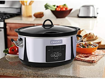 Crock-Pot 7 Quart Programmable Slow Cooker – Polished Platinum 3PVK