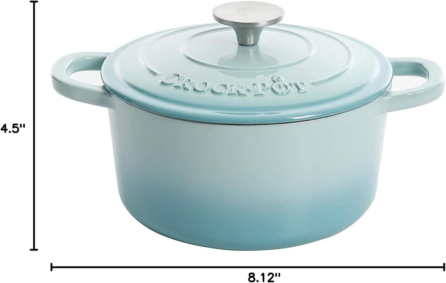 Crock-Pot 3 Quart Enameled Cast Iron Dutch Oven – Aqua SL5Q