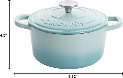 Crock-Pot 3 Quart Enameled Cast Iron Dutch Oven – Aqua SL5Q